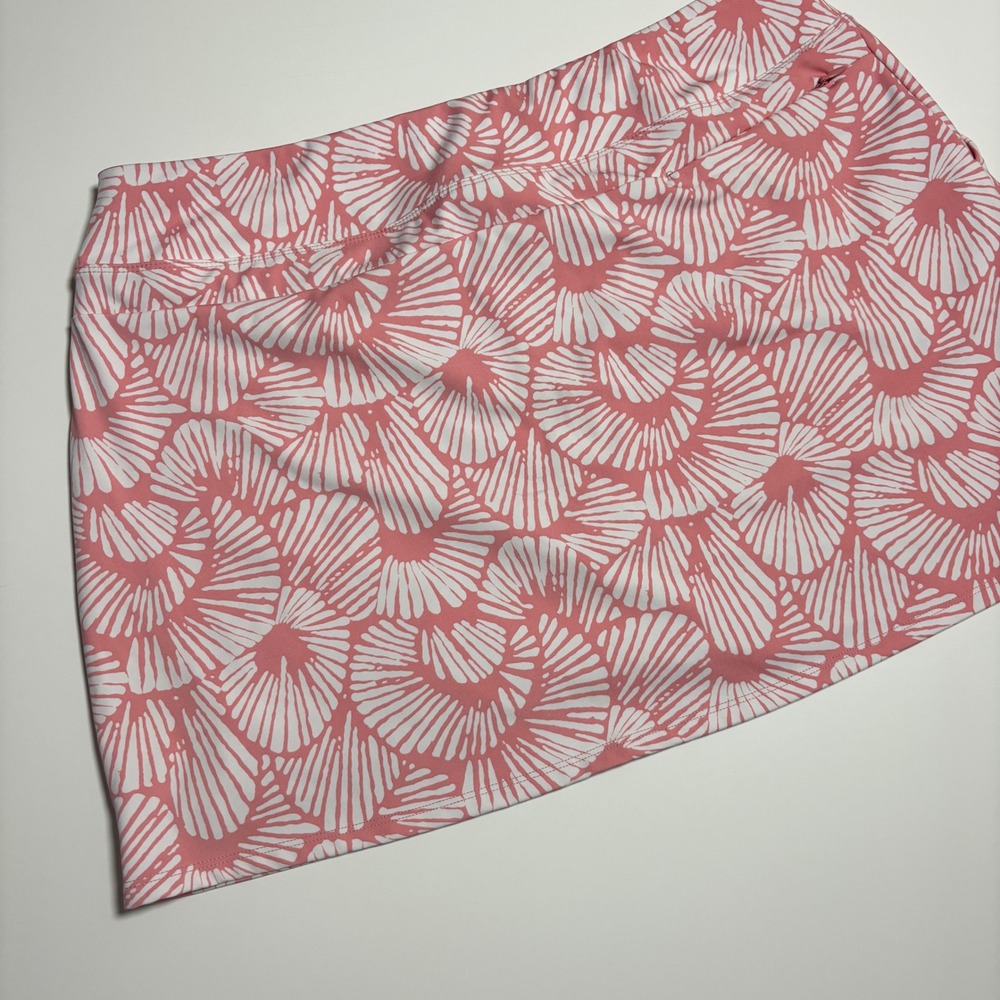 Tommy Bahama Golf Tennis Skort‎ Woman's Xl Pink White Print Activewear Skirt